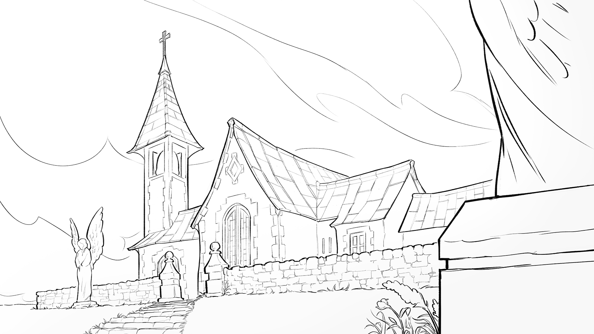 Sketches of a cemetery